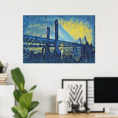 Louisville, KY Abraham Lincoln Bridge Schilderij Poster (Thuiskantoor)