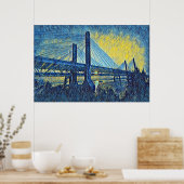 Louisville, KY Abraham Lincoln Bridge Schilderij Poster (Keuken)
