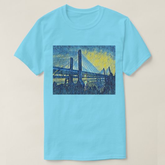 Louisville, KY Abraham Lincoln Bridge Schilderij T-shirt (Design voorkant)