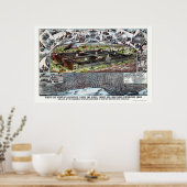 Louisville, KY Panoramic Map - 1883 Poster (Keuken)