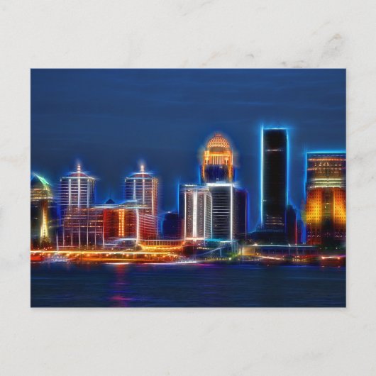 Louisville Ky Skyline Briefkaart (Voorkant)