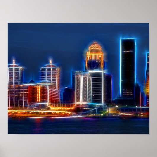 Louisville Ky skyline Poster (Voorkant)