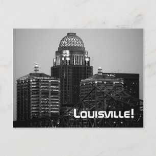 Louisville, KY - Zwart en wit afdrukken (Briefkaar Briefkaart