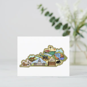  Louisville Lexington Kentucky Map Briefkaart