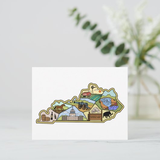  Louisville Lexington Kentucky Map Briefkaart (Staand voorkant)