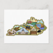  Louisville Lexington Kentucky Map Briefkaart (Voorkant)