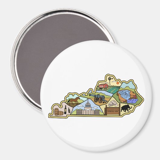  Louisville Lexington Kentucky Map Magneet