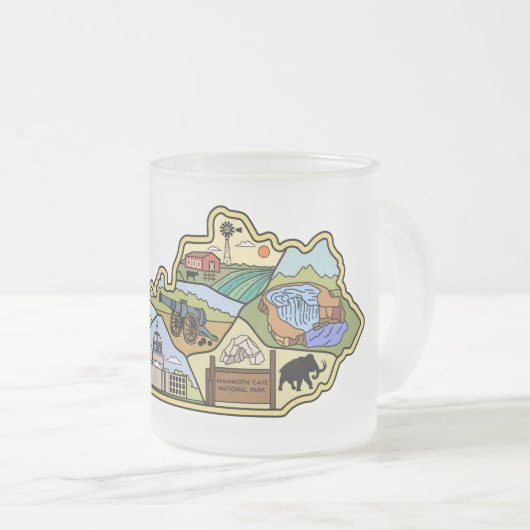  Louisville Lexington Kentucky Map Matglas Koffiemok (Voorkant rechts)