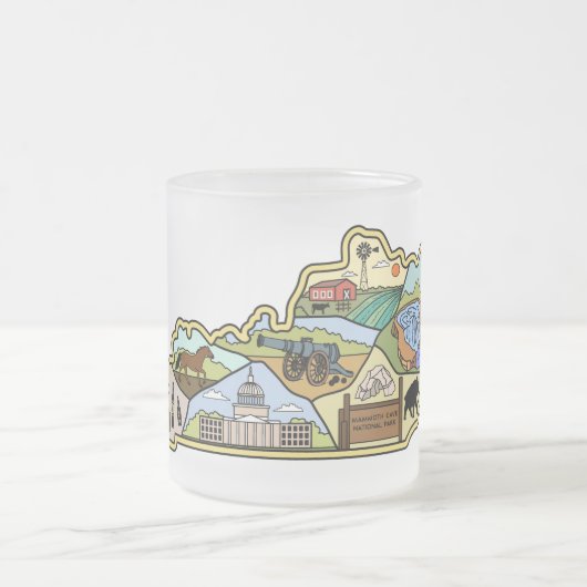  Louisville Lexington Kentucky Map Matglas Koffiemok (Center)