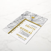 Louisville Liefde Locator | Stad thema bruiloft Folie Uitnodiging (Gedraaid)