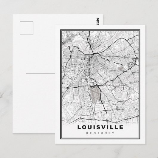 Louisville Map Briefkaart (Voorkant / Achterkant)