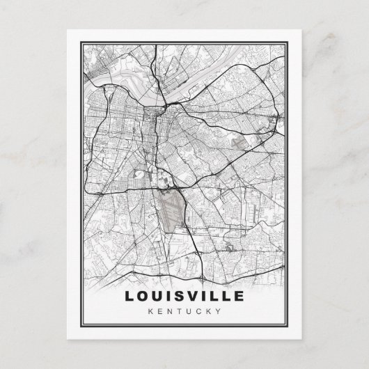 Louisville Map Briefkaart (Voorkant)