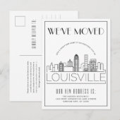 Louisville Modern Deco | Nieuw Adres Aankondigingskaart (Voorkant / Achterkant)