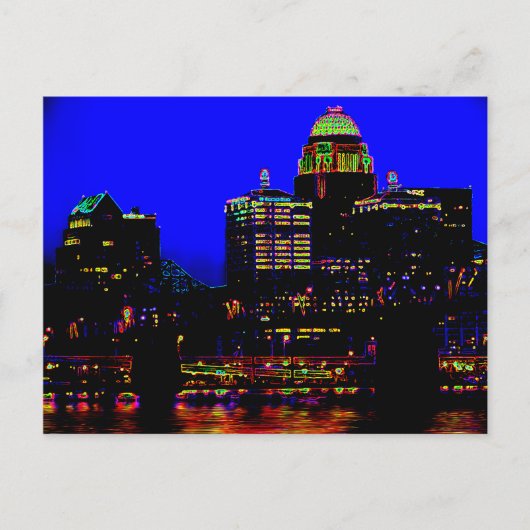Louisville Neon Skyline Briefkaart (Voorkant)