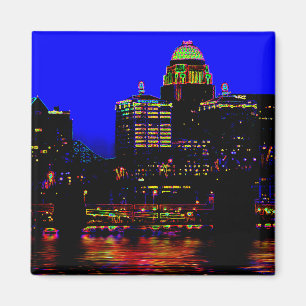Louisville Neon Skyline Magnet