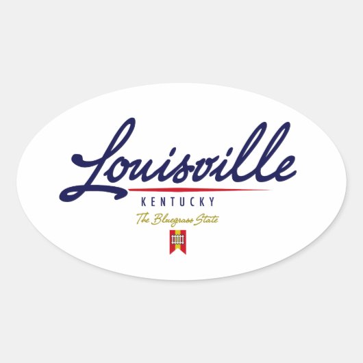 Louisville Script Ovale Sticker (Voorkant)
