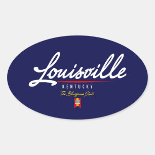Louisville Script Ovale Sticker
