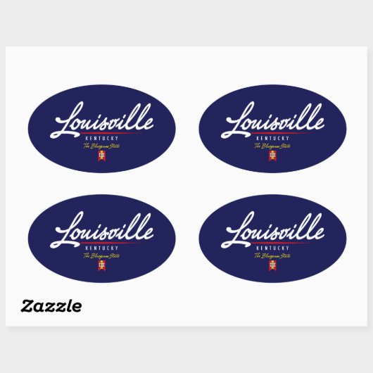 Louisville Script Ovale Sticker (Vel)