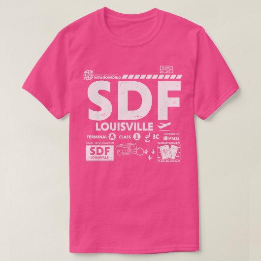  Louisville SDF luchthavencode Reisdag huren T-shirt (Design voorkant)