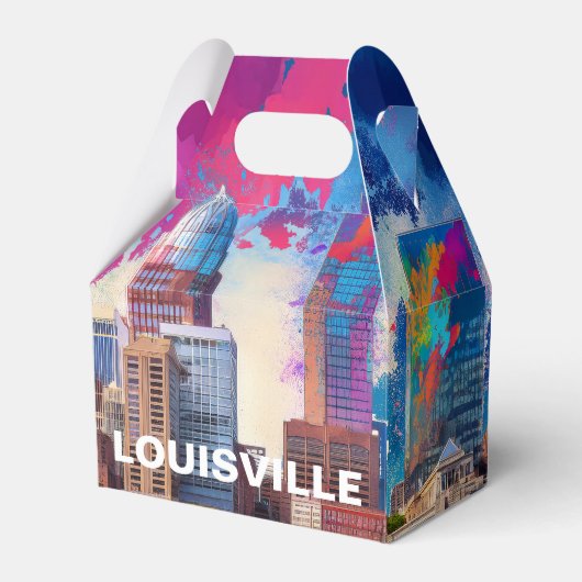 Louisville Silhouet Abstracte Kunst Bedankdoosjes (Voorkant Zijde)