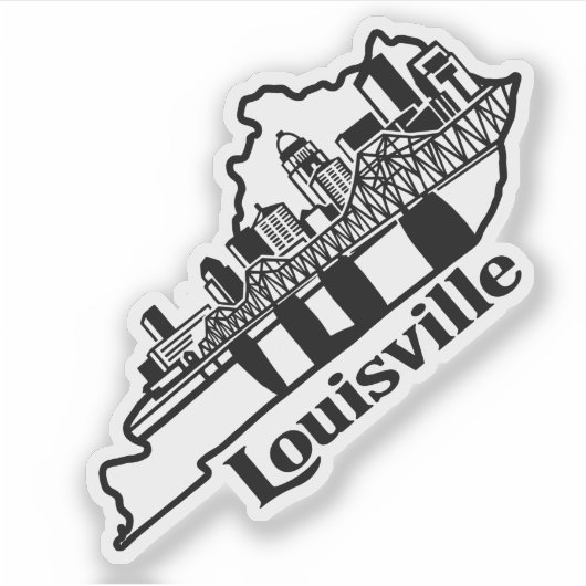 Louisville Silhouette Laptop Sticker (Voorkant)