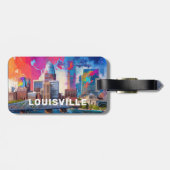 Louisville Skyline Abstracte kunst Bagagelabel (Achterkant horizontaal)