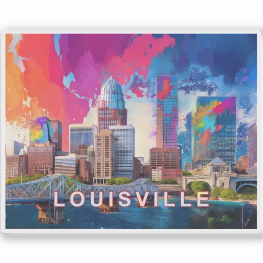 Louisville Skyline Abstracte kunst Sticker (Voorkant)