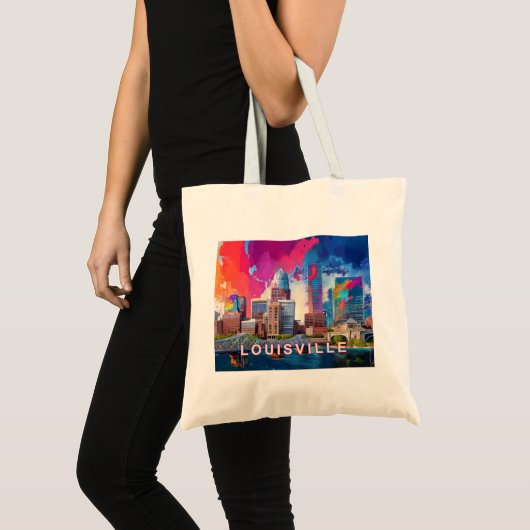 Louisville Skyline Abstracte kunst Tote Bag (Voorkant (product))