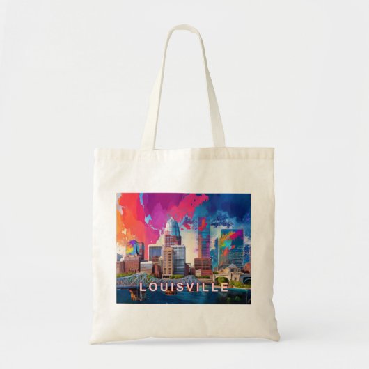 Louisville Skyline Abstracte kunst Tote Bag (Voorkant)