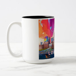 Louisville Skyline Abstracte kunst Tweekleurige Koffiemok