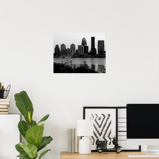 Louisville Skyline Black & White Print (Thuiskantoor)