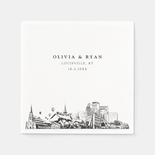 Louisville Skyline Trouwpapier Cocktail servet (Voorkant)