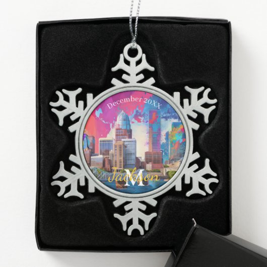 Louisville Snowflake Pewter Kerstversiering Tin Sneeuwvlok Ornament (Kistje)