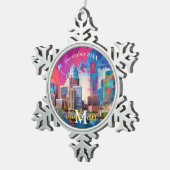 Louisville Snowflake Pewter Kerstversiering Tin Sneeuwvlok Ornament (Rechts)