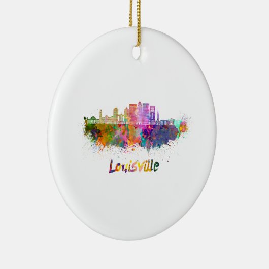 Louisville V2 skyline in waterverf Keramisch Ornament (Rechts)