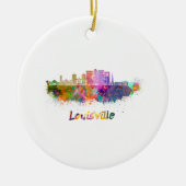 Louisville V2 skyline in waterverf Keramisch Ornament (Voorkant)
