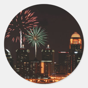 Louisville vuurwerk ronde sticker