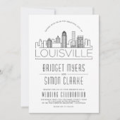 Louisville wedding | gestileerde skyline-uitnodigi kaart (Voorkant)