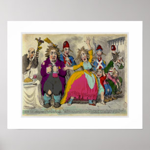 Louix XV1 met verlof van zijn vrouw en gezin Poster
