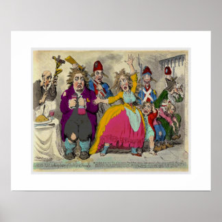 Louix XV1 met verlof van zijn vrouw en gezin Poster