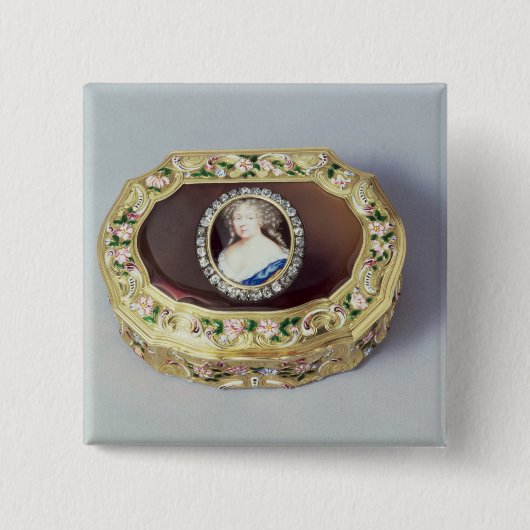 Louix XV ovaal snuff box Vierkante Button 5,1 Cm (Voorkant)