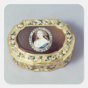 Louix XV ovaal snuff box Vierkante Sticker