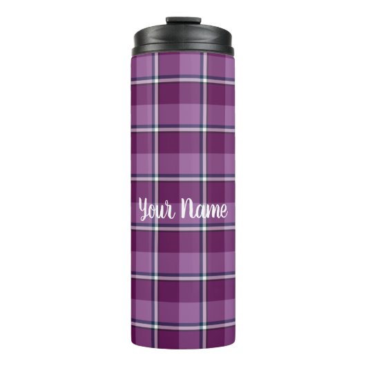 Loulou en Trendy Pink Plaid  Tumbler Thermosbeker (Voorkant)