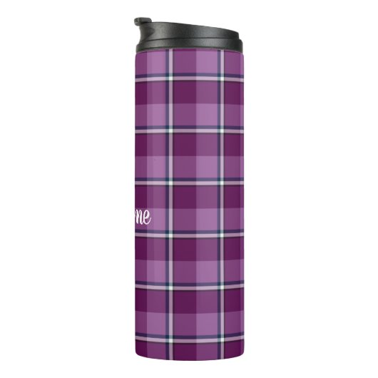 Loulou en Trendy Pink Plaid  Tumbler Thermosbeker (Geroteerd rechts)