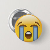 Louly Crying Face Emoji Ronde Button 5,7 Cm (Voorkant /achterkant)