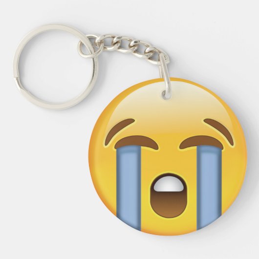 Louly Crying Face Emoji Sleutelhanger (Voorkant)