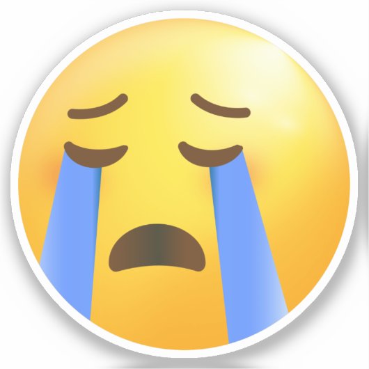 Louly Crying Face Emoji Sticker (Voorkant)