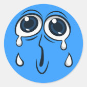 Louly Crying Face Ronde Sticker (Voorkant)