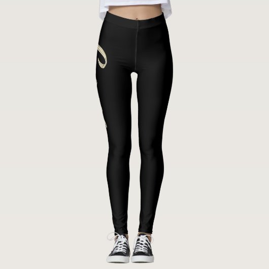 Louna white gold Handwriting Hose Leggings (Voorkant)