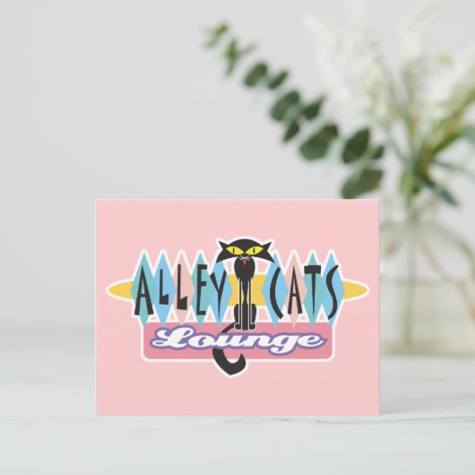 loundebord voor retro alley cats briefkaart (Staand voorkant)